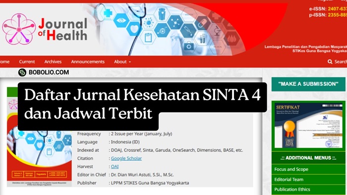 Jurnal Kesehatan SINTA 5 dan Jadwal Terbit